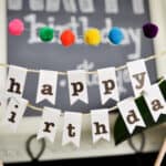 DIY Birthday Cake Banner with Pom-Poms