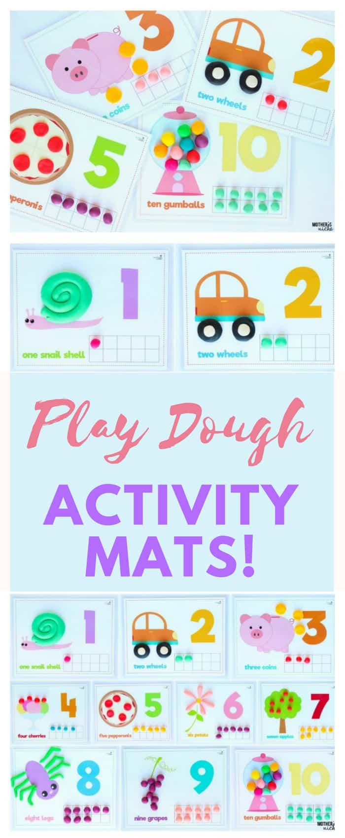 Counting Activities Using Play Dough Activity Mats