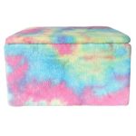 At Home Tie-Dye Fur Toy Trunk Storage Chest