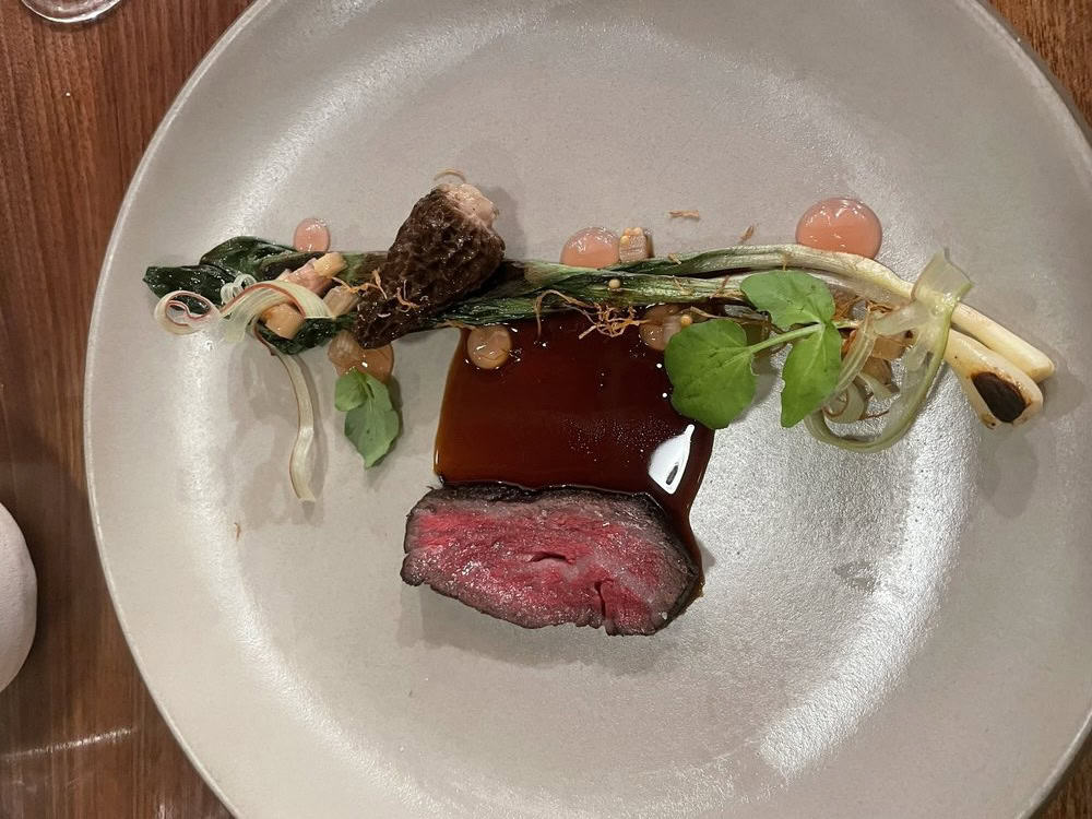 Wagyu beef, morel mushrooms and ramps at The Dabney