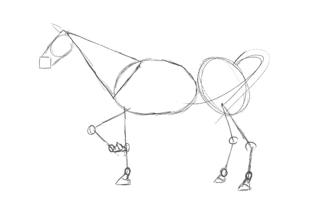 add the horse tail head and legs.