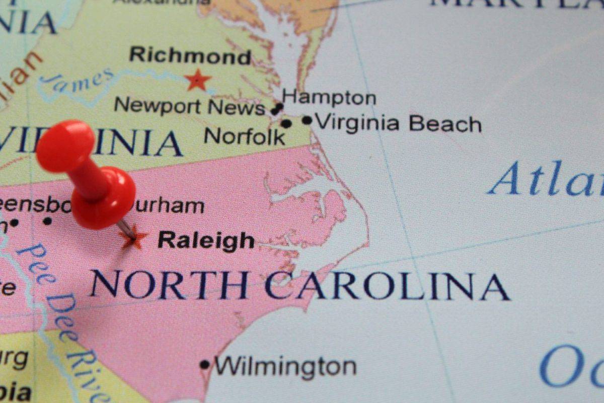 Raleigh pinned on map.