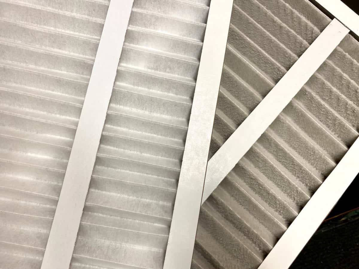 Clean and dirty HVAC air filters