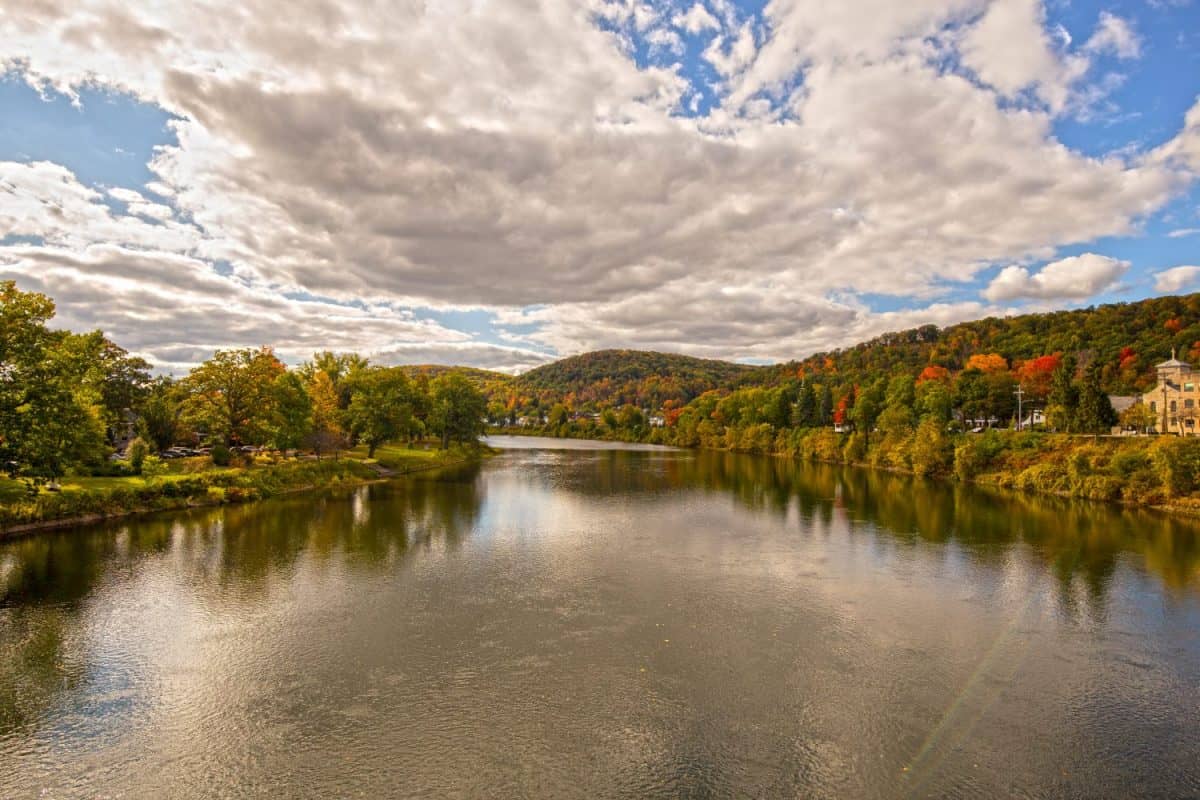 Fall Allegheny River in Downtown Warren, Pennsylvania