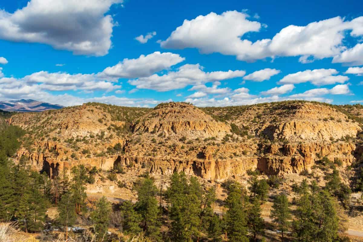 Canyon view with amazing rock formations near Los Alamos, New Mexico, USA