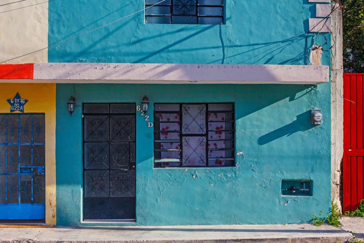 Merida, Mexico - 4 april 2024: Colorful houses of the downtown of Merida city in Mexico