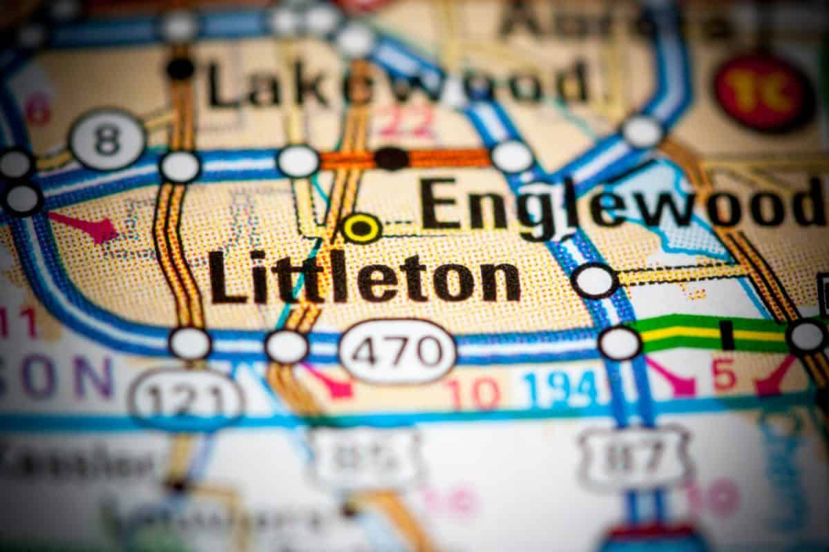 Littleton. Colorado. USA on a map