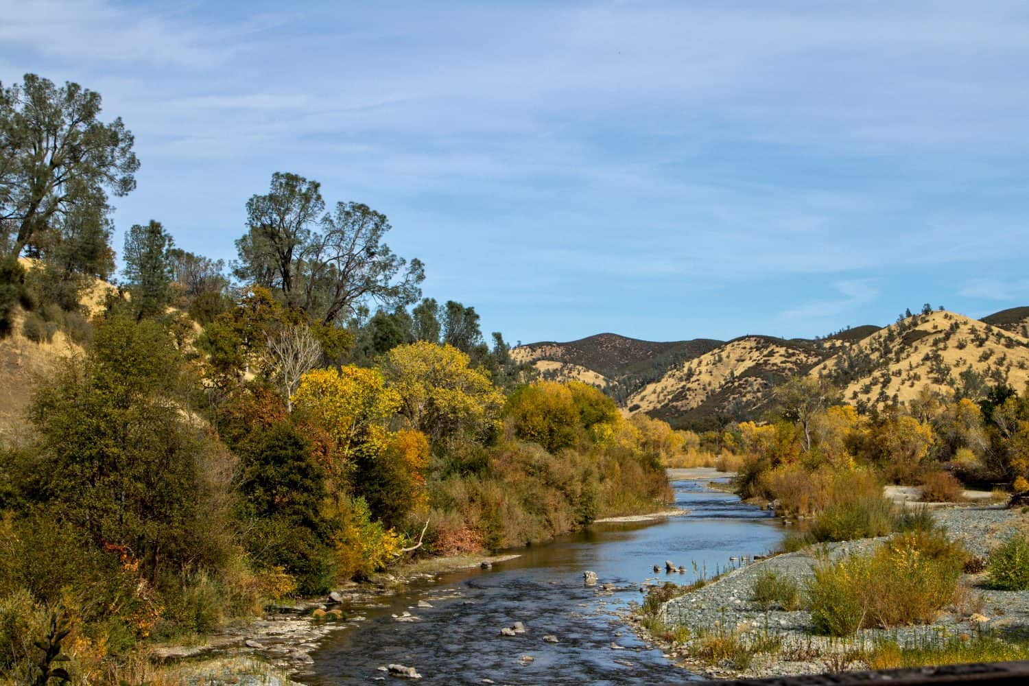 Stony creek Autumn colors Colusa County California