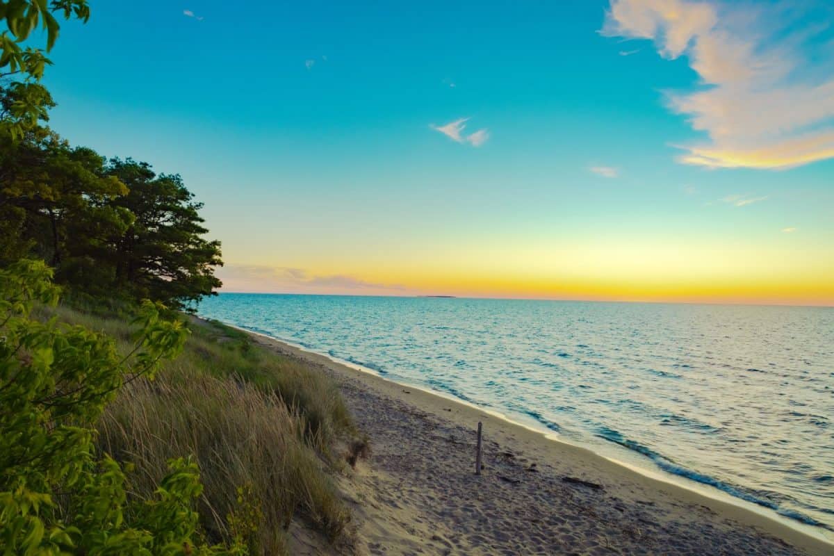 sunset in Sleepers State park Caseville Michigan