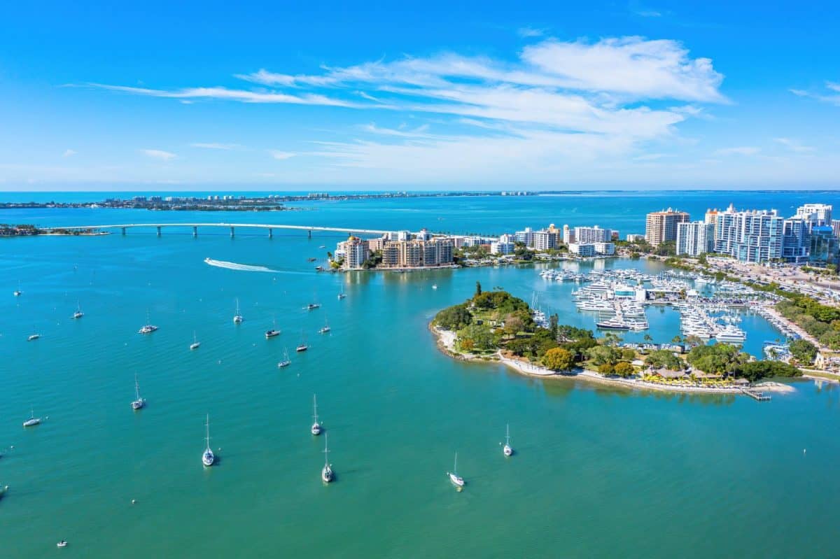 Sarasota Florida Downtown Bayfront Park Marina Jacks Golden Gate