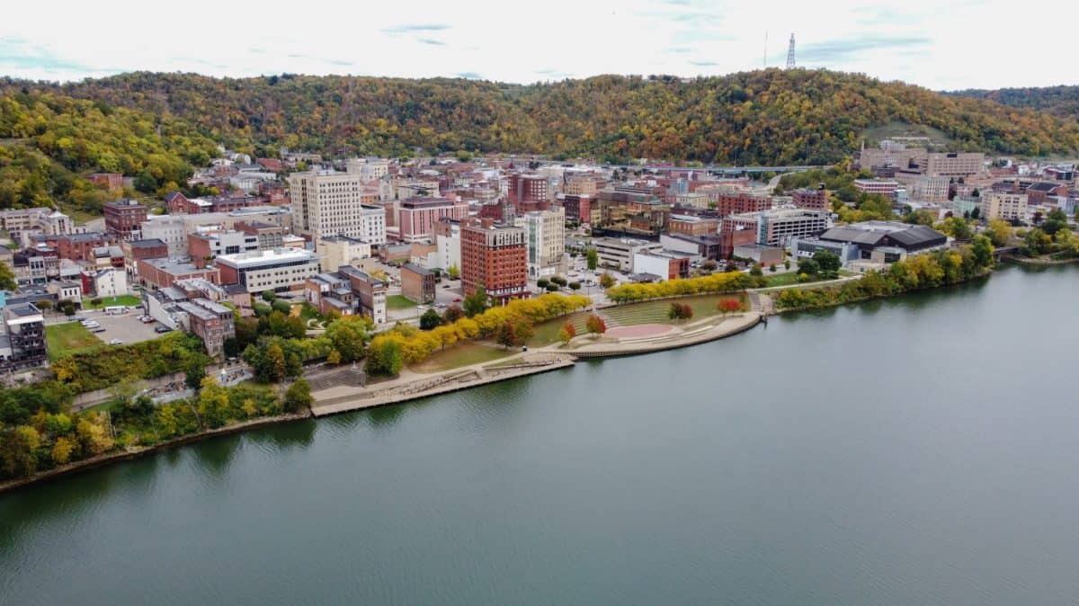 The downtown district of Wheeling, West Virginia.