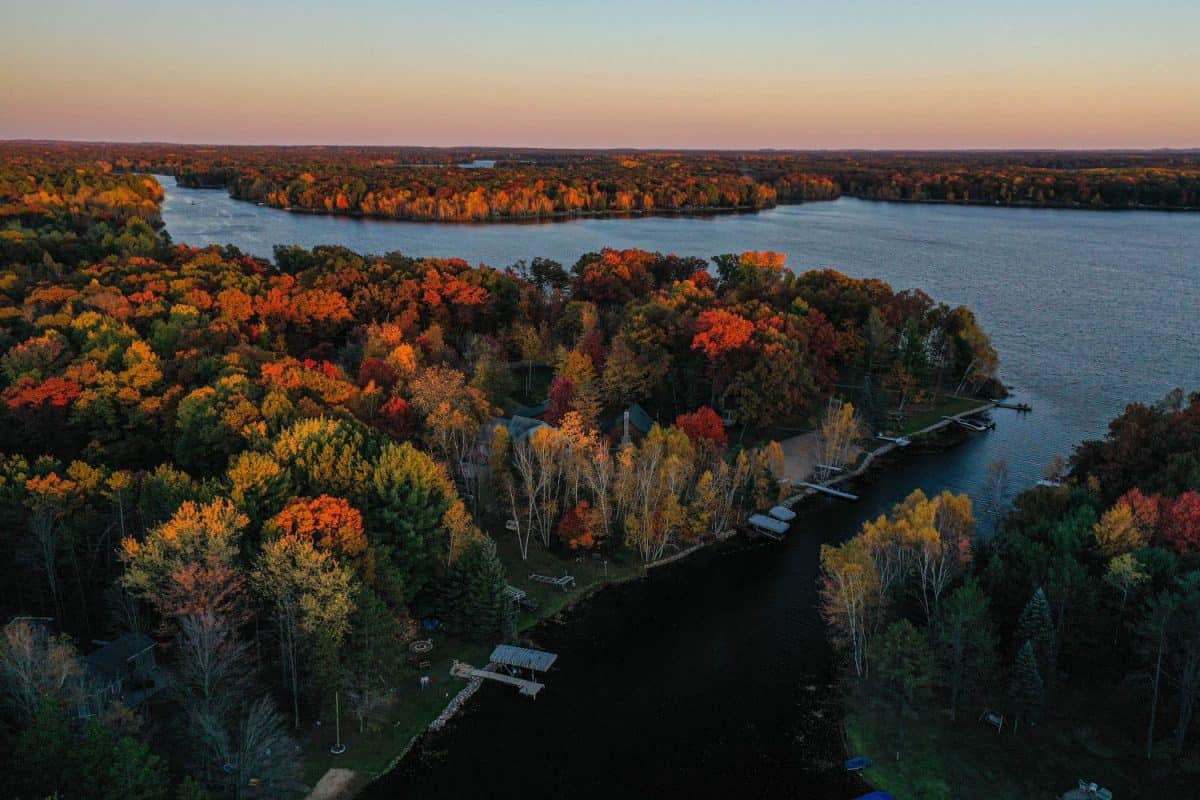 Legend Lake during fall in Wisconsin