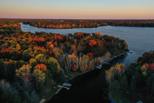 Legend Lake during fall in Wisconsin