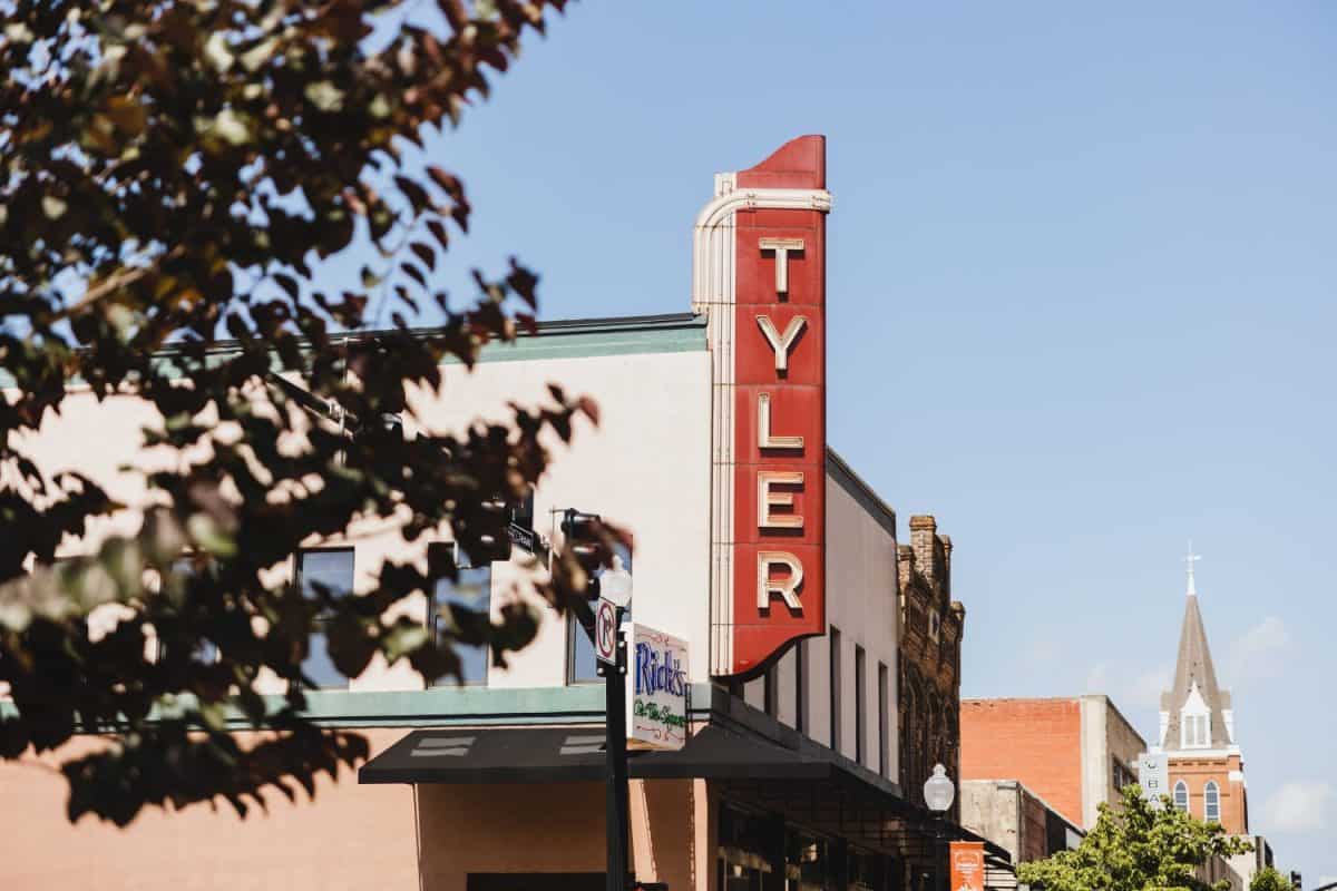 Downtown Tyler, Texas during a car show