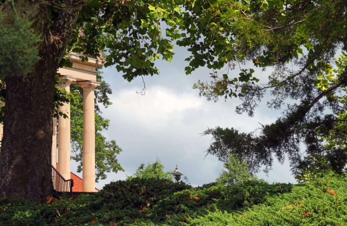 Elsah, Illinois - July 20, 2023: Viewing the buildings of Principa Colledge