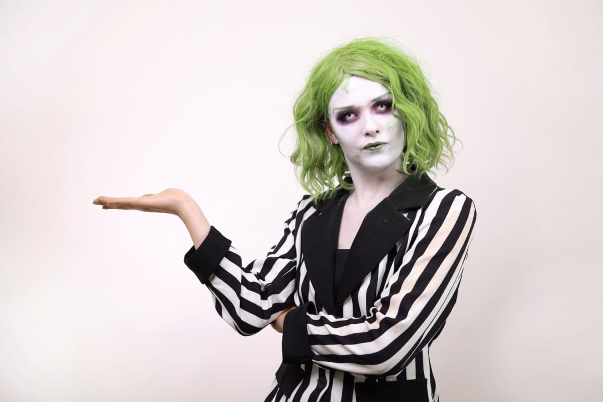 Beetlejuice makeup. Halloween makeup and costume