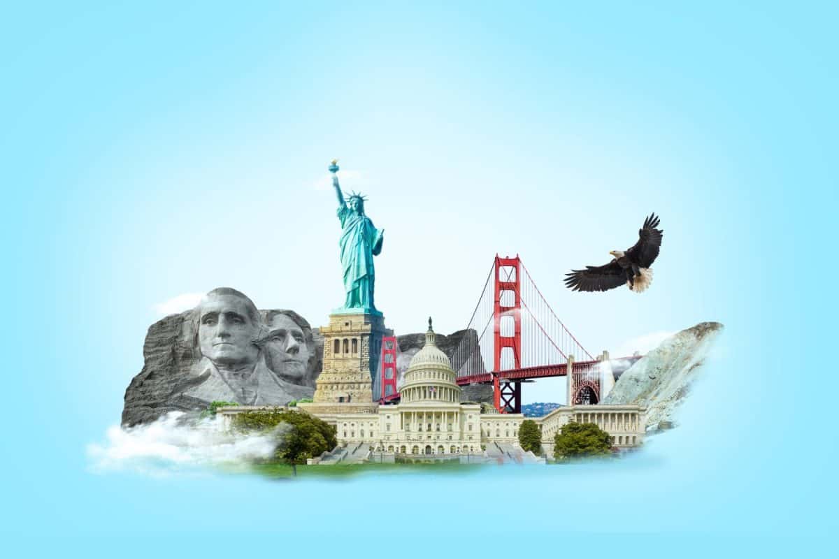 United States of America, USA, Landmarks, Skyline and Skyscraper, Cityscape, Travel and Tourist Attraction 3D Isolated Concept