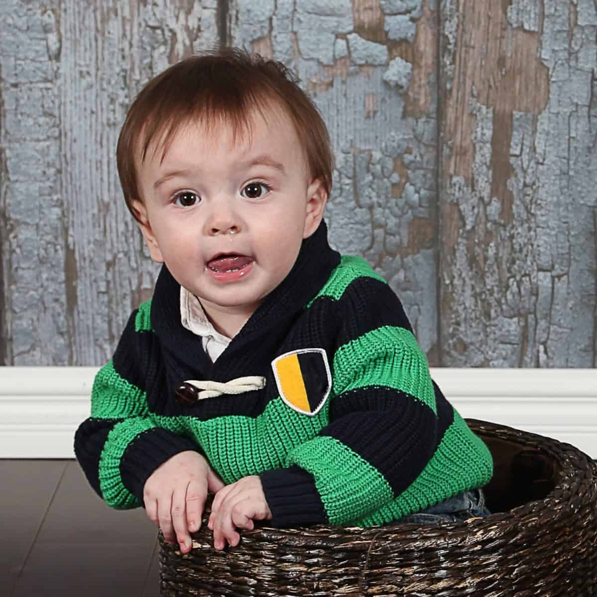 Closeup portrait of cute little boy