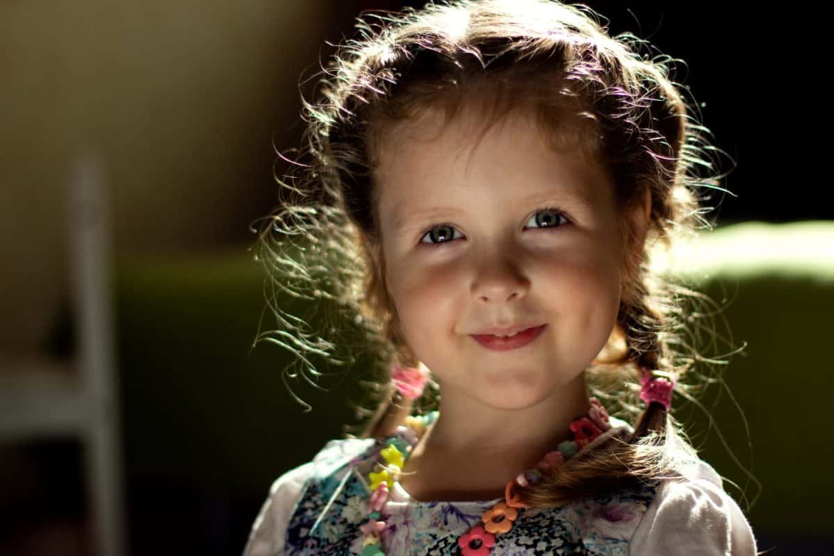 little four year old girl Slavic charming smiling