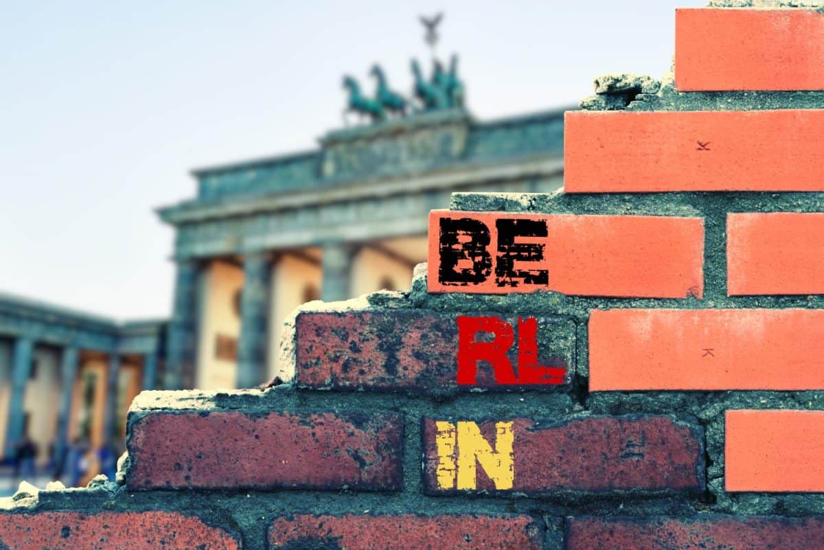 A piece of a wall and Berlin