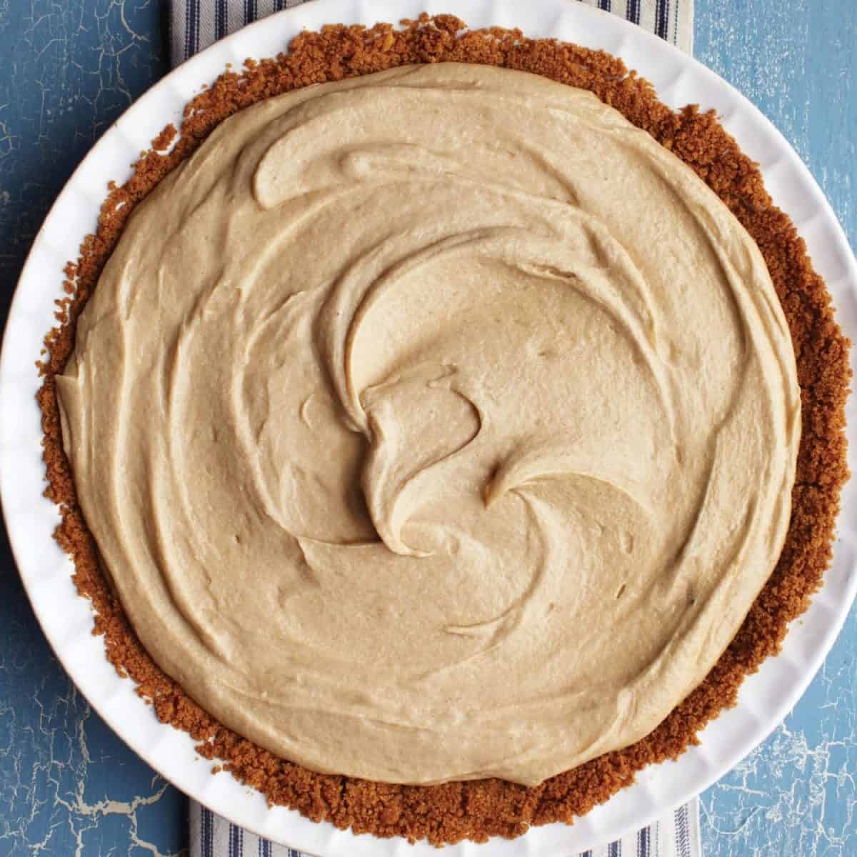 Peanut Butter Pie served on a white plate