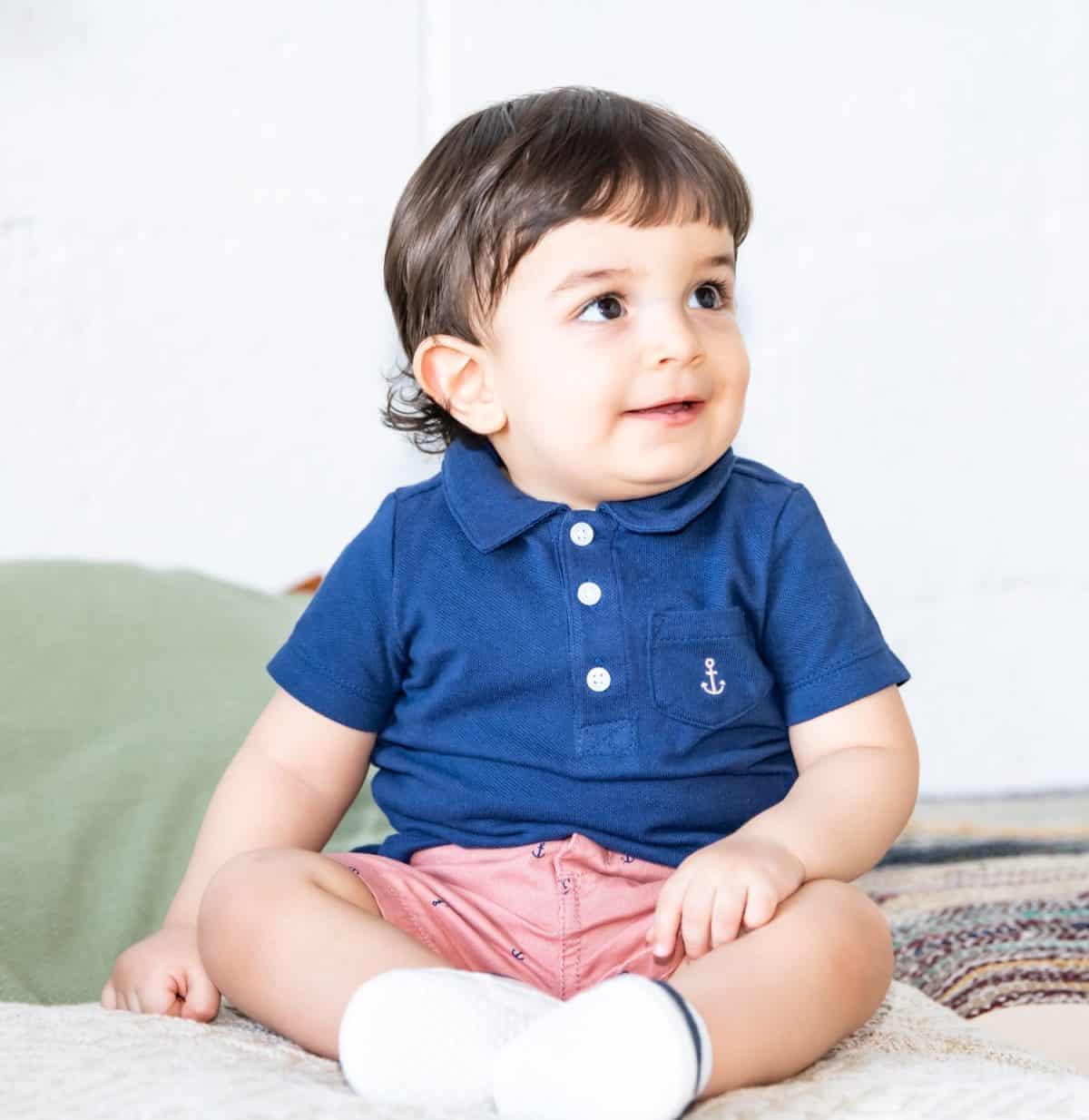 Cute Arabic toddler smiling portrait