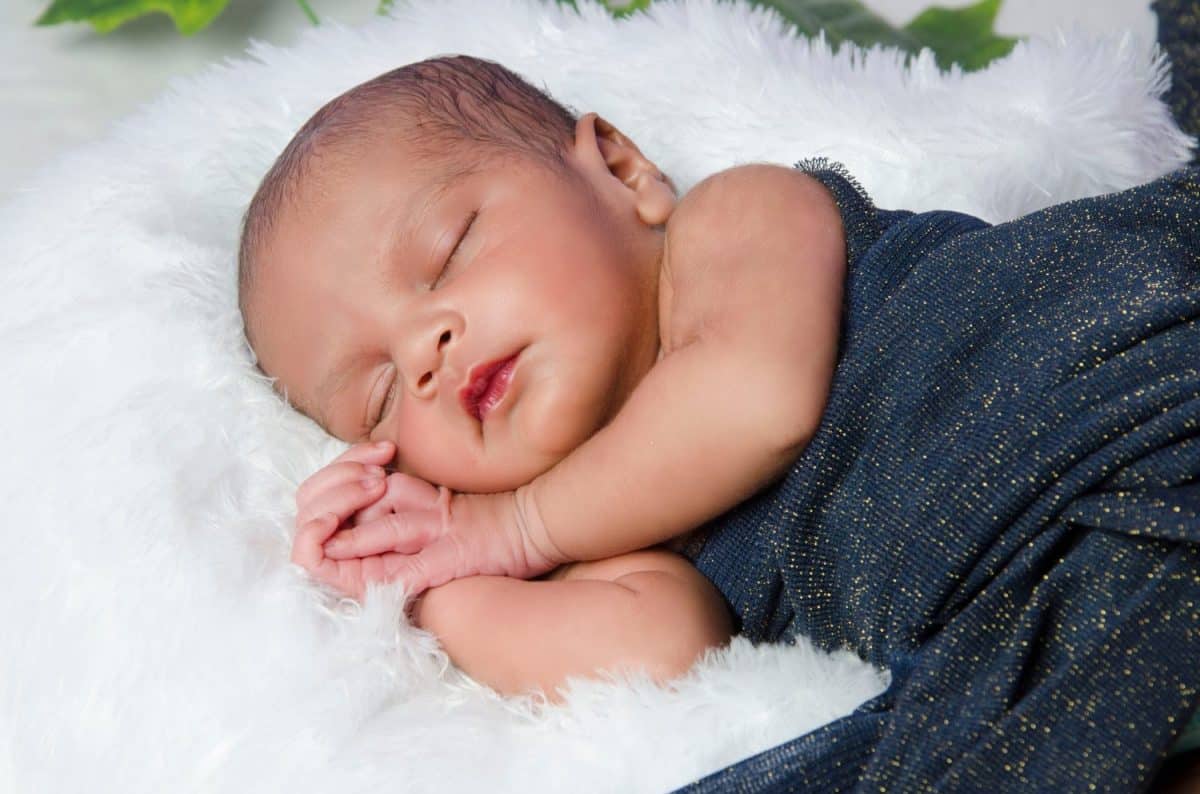 Cute Indian baby boy sleeping.