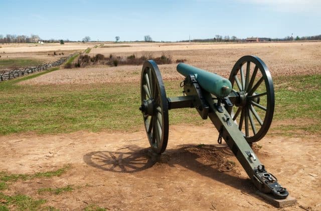 Cannon at the Gettysburg National Military Park, American Civil War Battlefield, in Gettysburg, Pennsylvania, USA