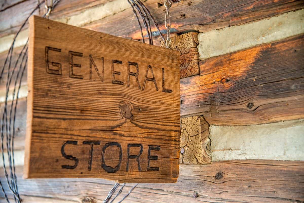 General Store sign on the wood.