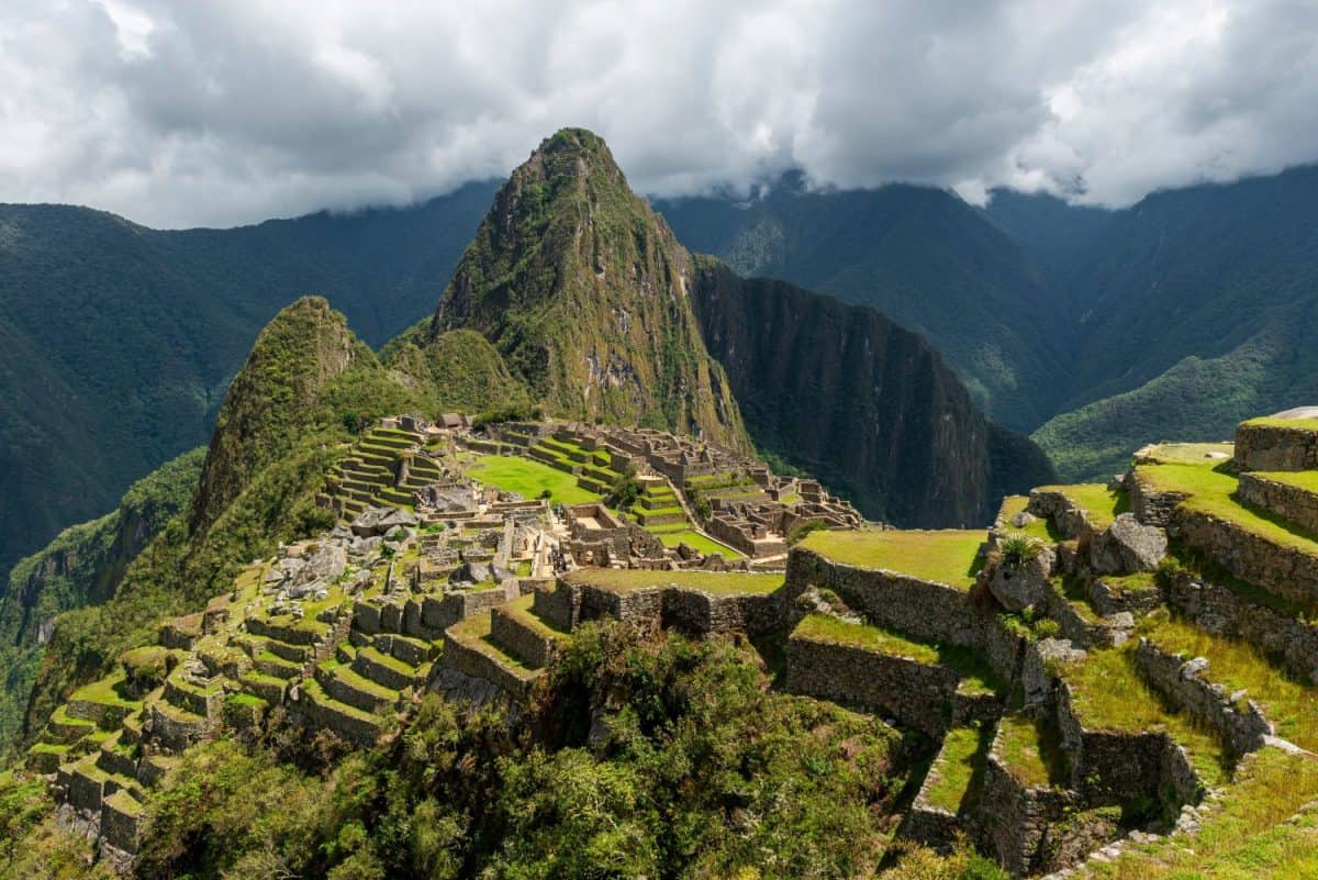 Machu Picchu Inca ruin in clouds, Machu Picchu historical sanctuary, Cusco, Peru.