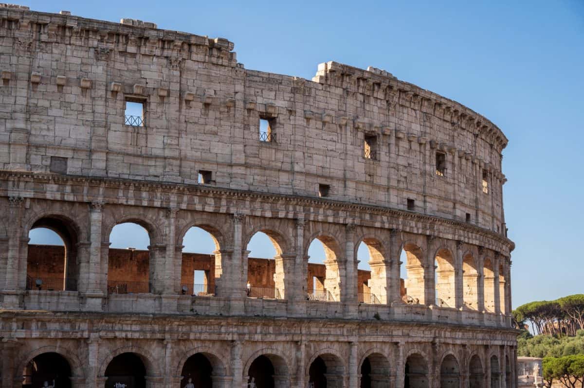 Views of the landmark Colosseum of the Ancient Roman Empire.