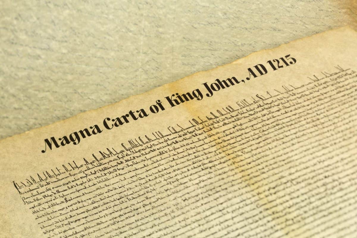 Magna Carta Libertatum, is an eight-hundred year-old English legal charter that required King John of England to proclaim certain rights and accept that his will could be bound by the law.