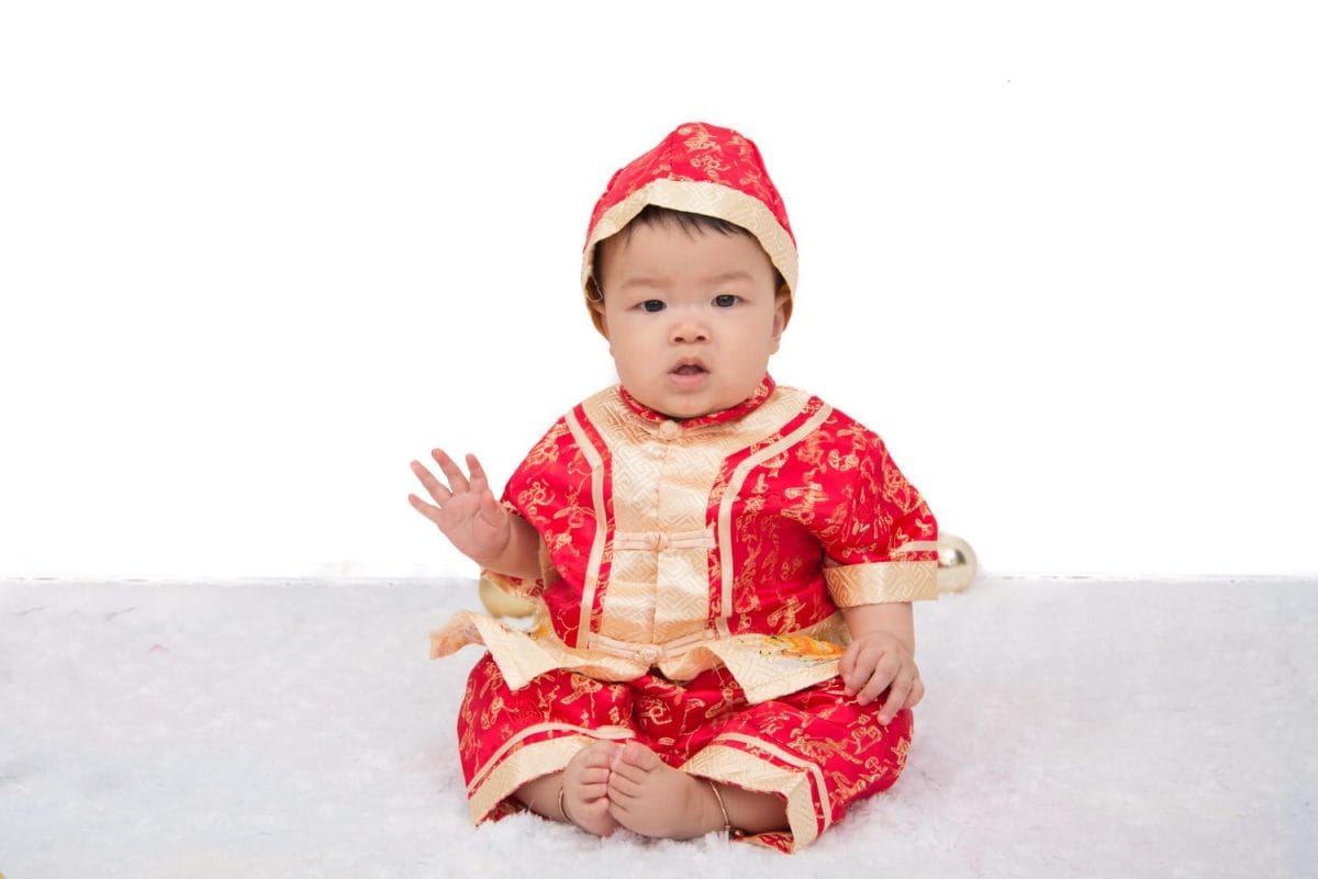 Baby boy wearing chinese cloth celebrate for new year