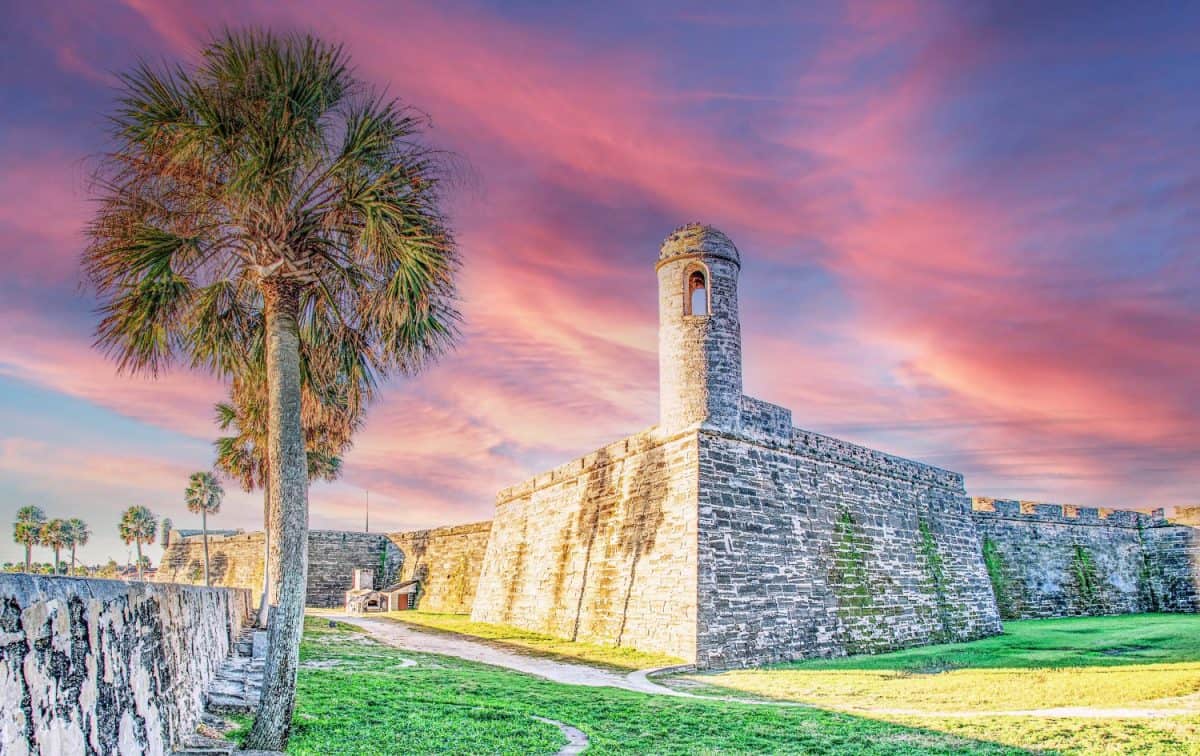 side view of the great fort - Castillo de San Marcos National Monument