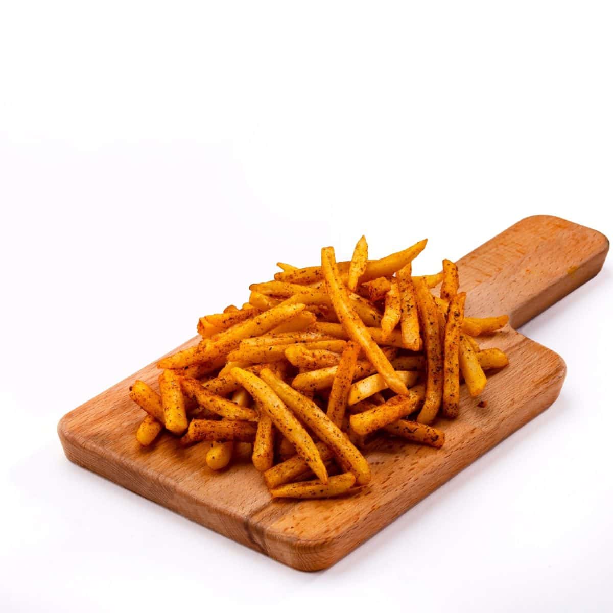 Freshly cooked French fries baked with cheddar cheese, jalapeno and Sauce closeup on a plate. wood background