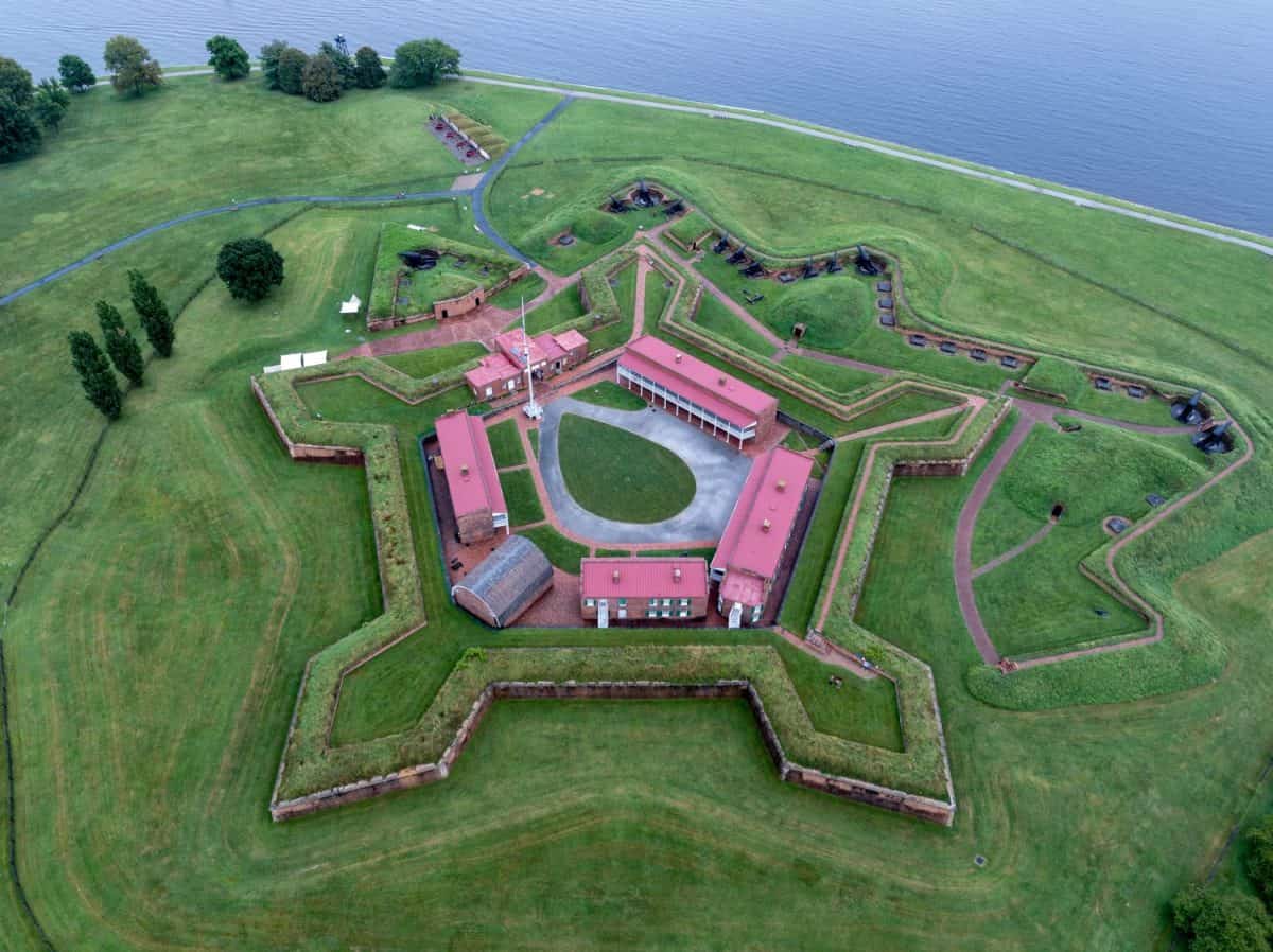 Fort McHenry is a historical American coastal pentagonal bastion fort on Locust Point, now a neighborhood of Baltimore, Maryland.