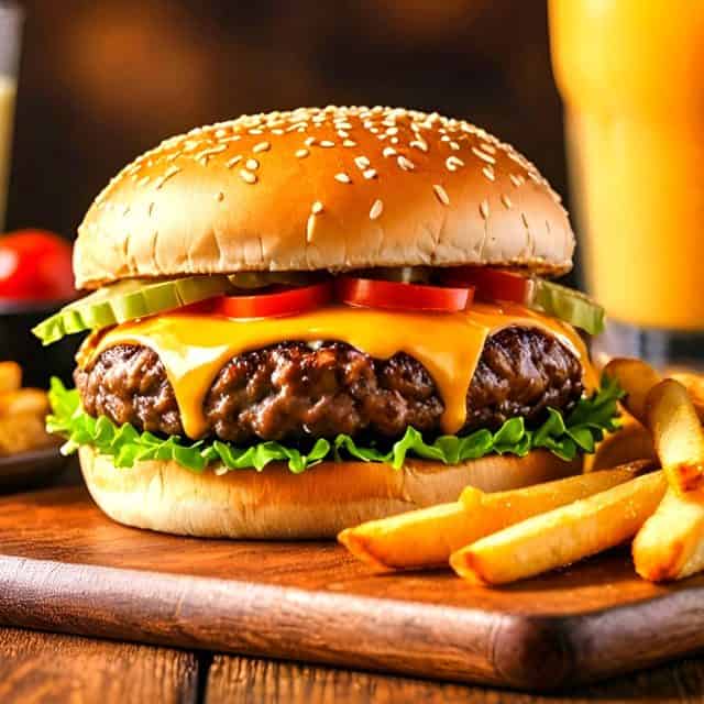 Zinger Burger king Burger Cheese sauce with Finger Fries