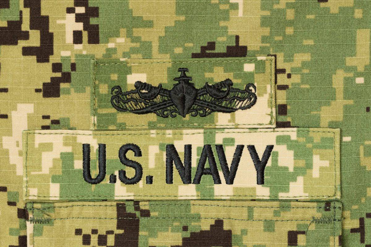 US navy working uniform digital camouflage uniform with badge