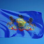 Dark Blue Flag with the State's Coat of Arms