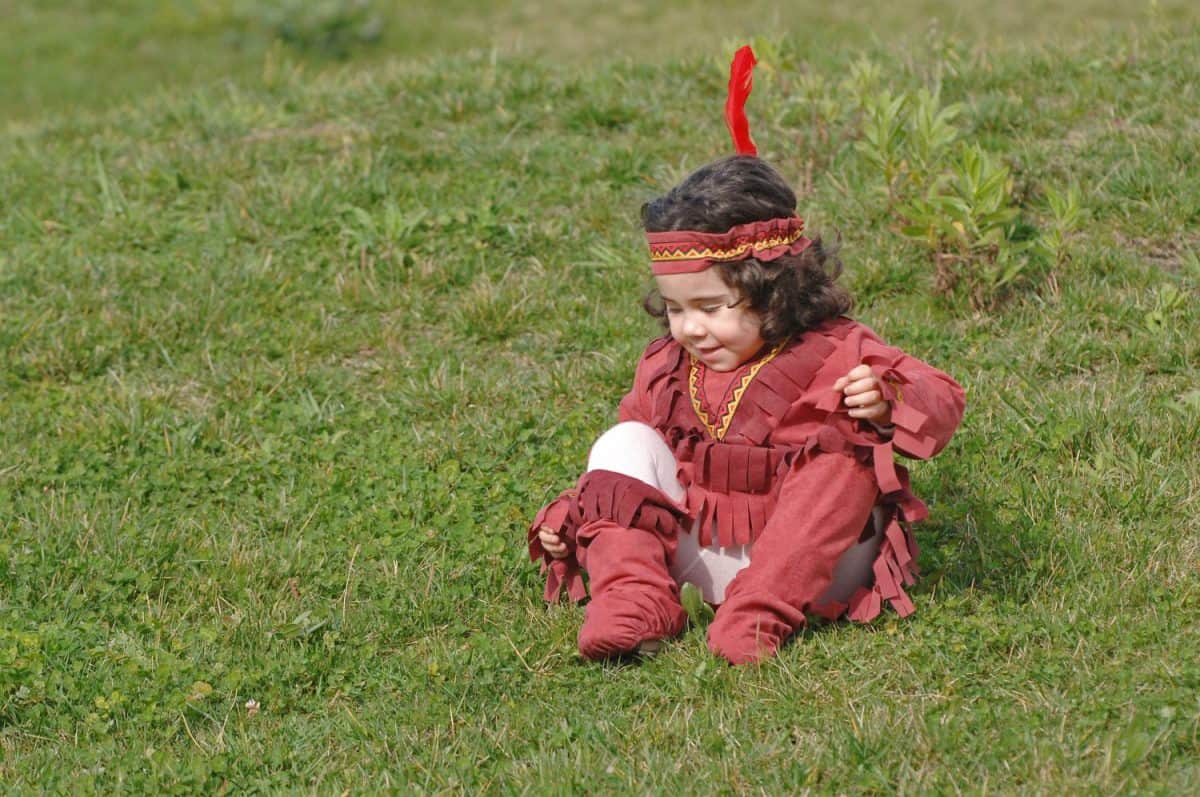 Portrait of a baby girl with a indian suit