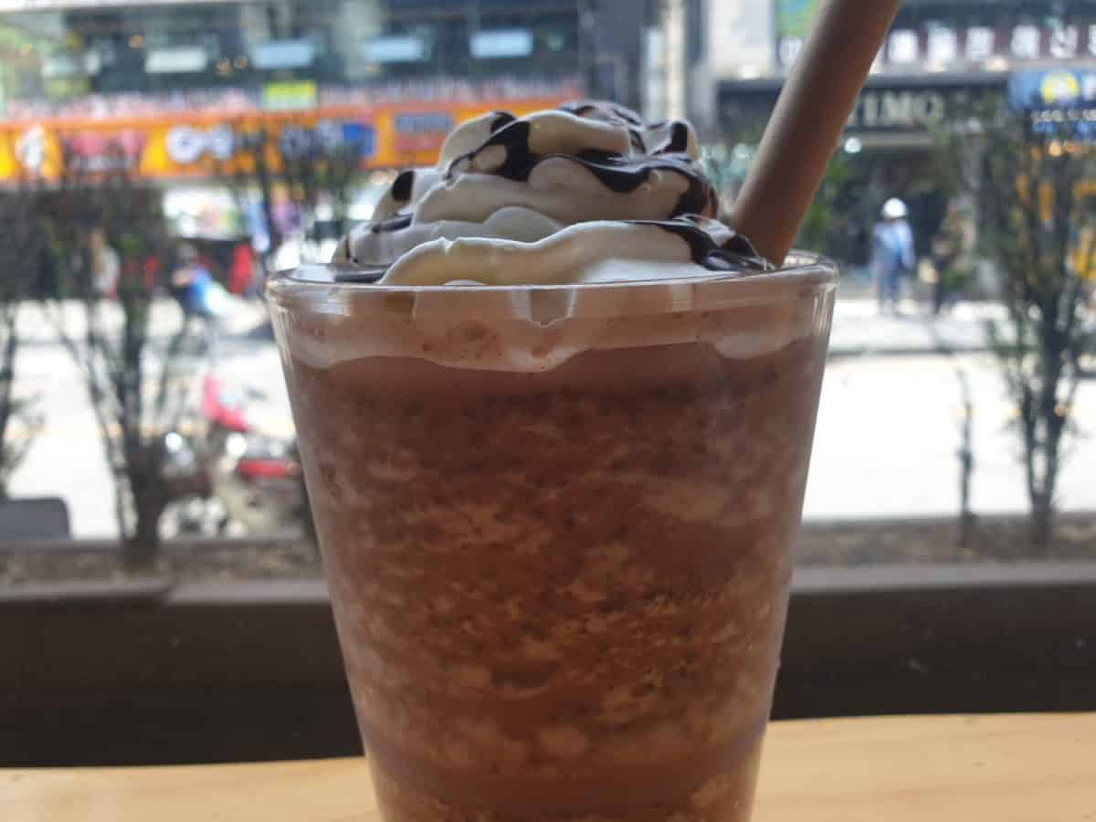 Delicious Java Chip Frappuccino at Coffee Shop