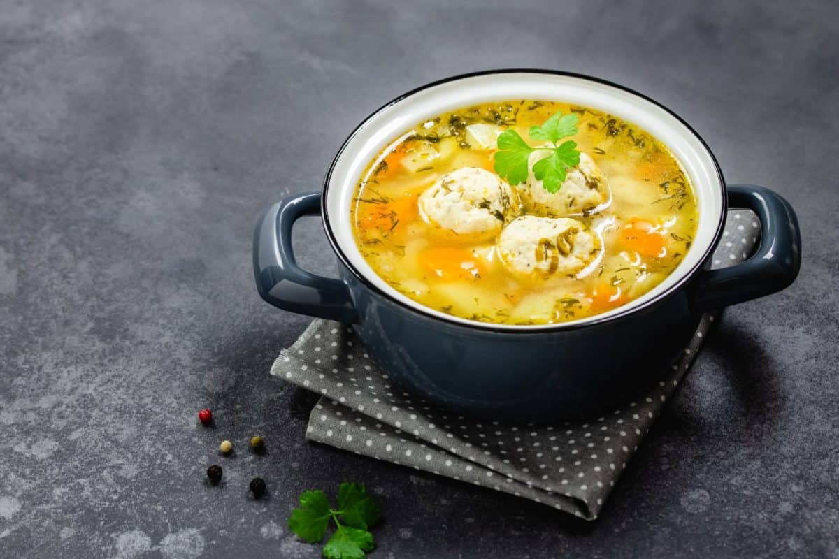 Keto dietitian meatball soup in pot on dark background. Top view, copy space, flat lay. The Instant Pot Was My Kitchen Hero, But These 16 Appliances Are Superior