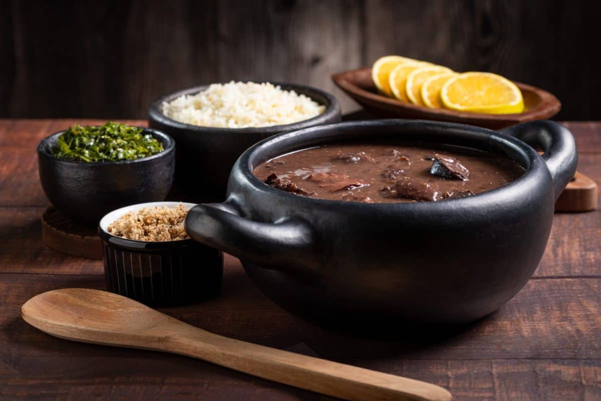 Feijoada, typical Brazilian food made with black beans.