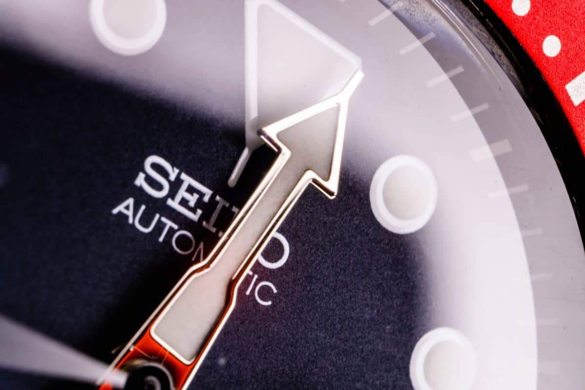 artistic close up of a Seiko watch. Macro shot details. rare watch