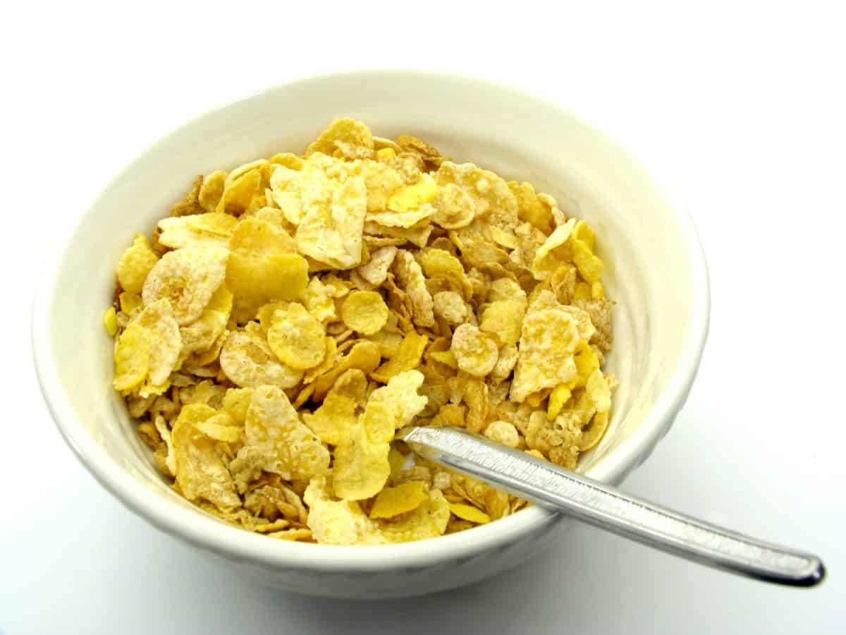 bowl of cereal on white background