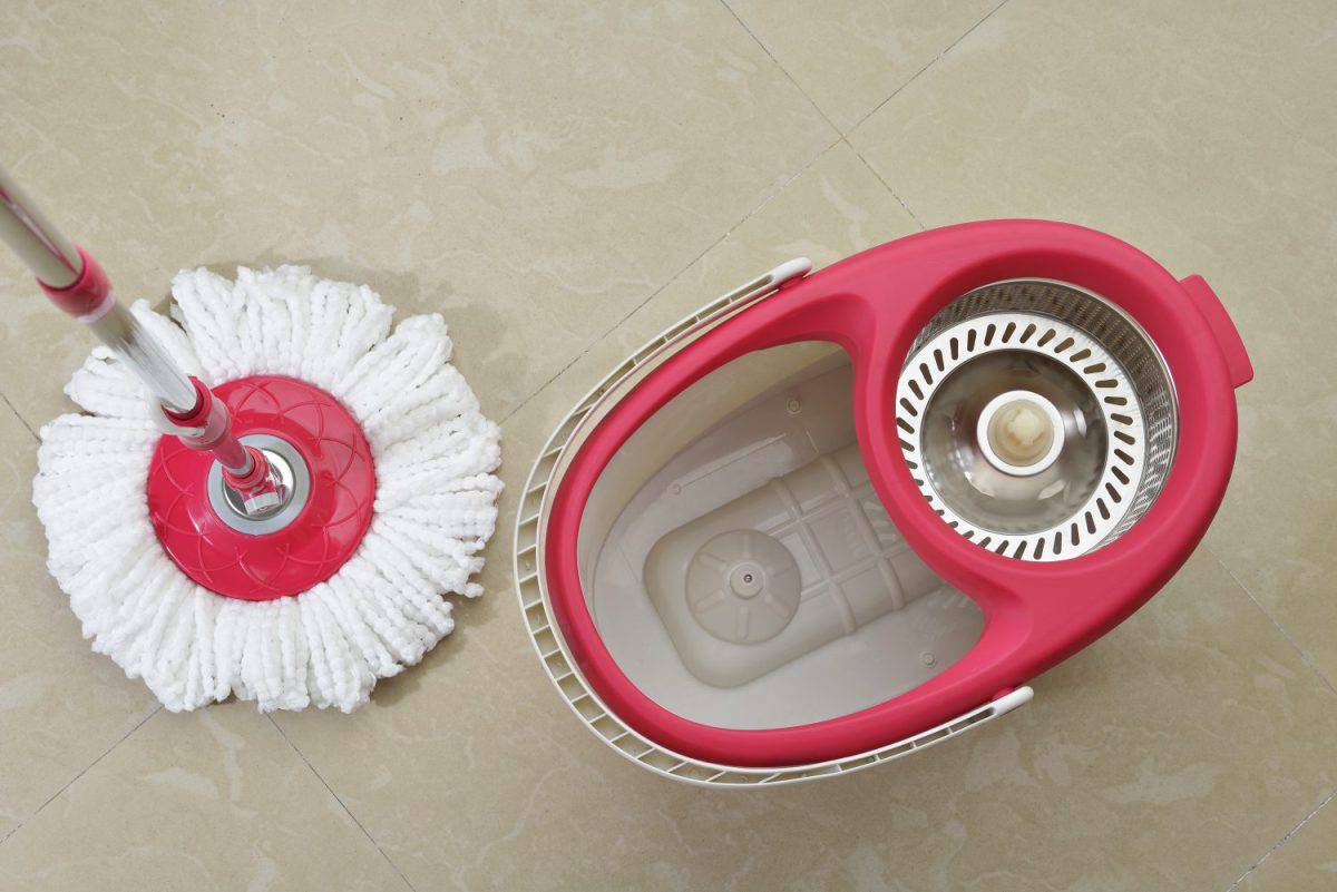 Top view of Cleaning Mop with Bucket and Spinner