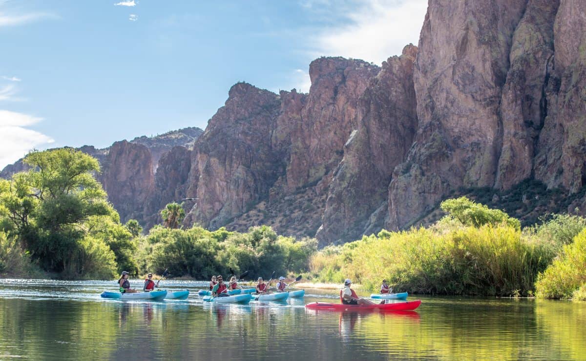 Kayaking at Saguaro Lake.