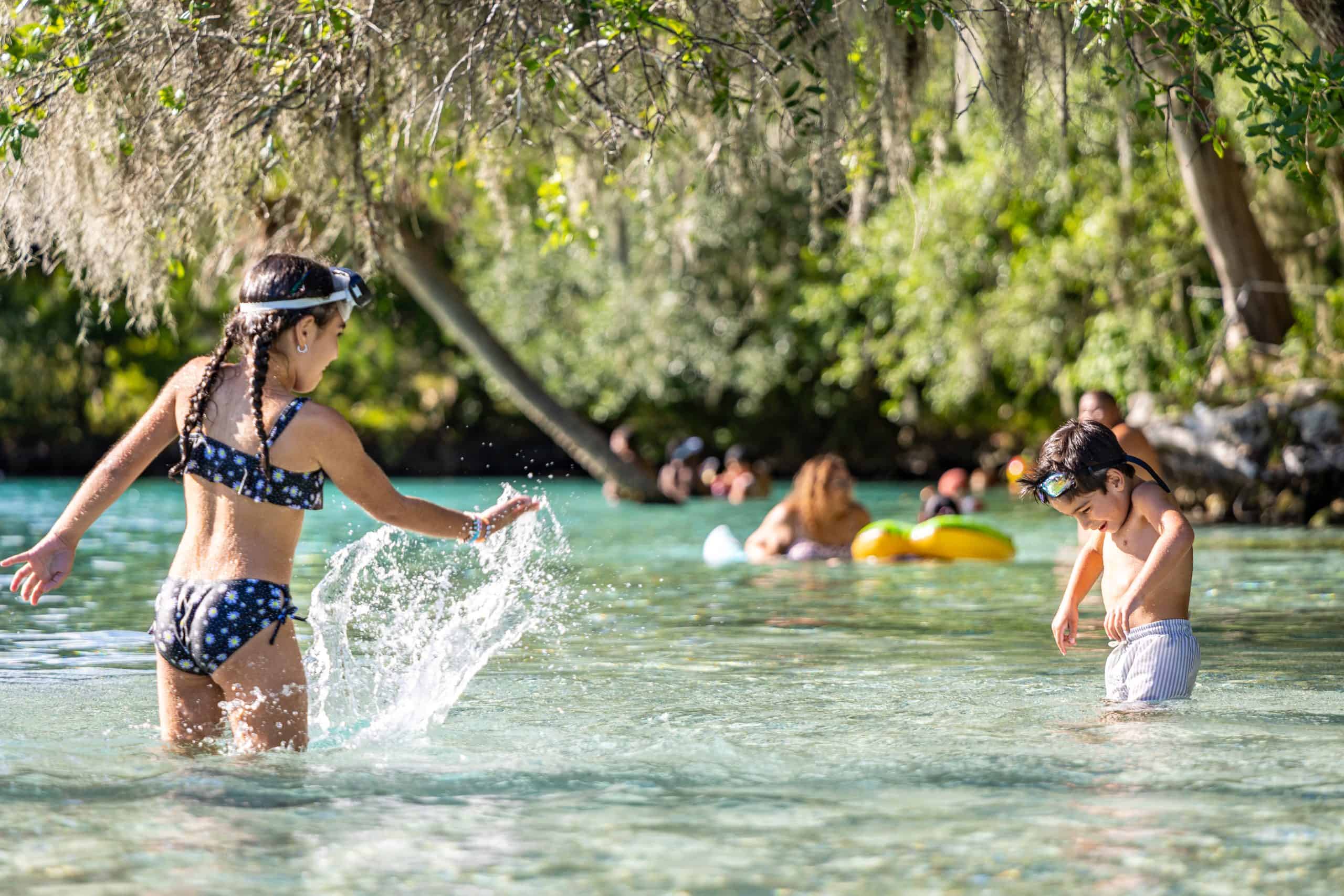 Families swim in Silver Glen Springs.