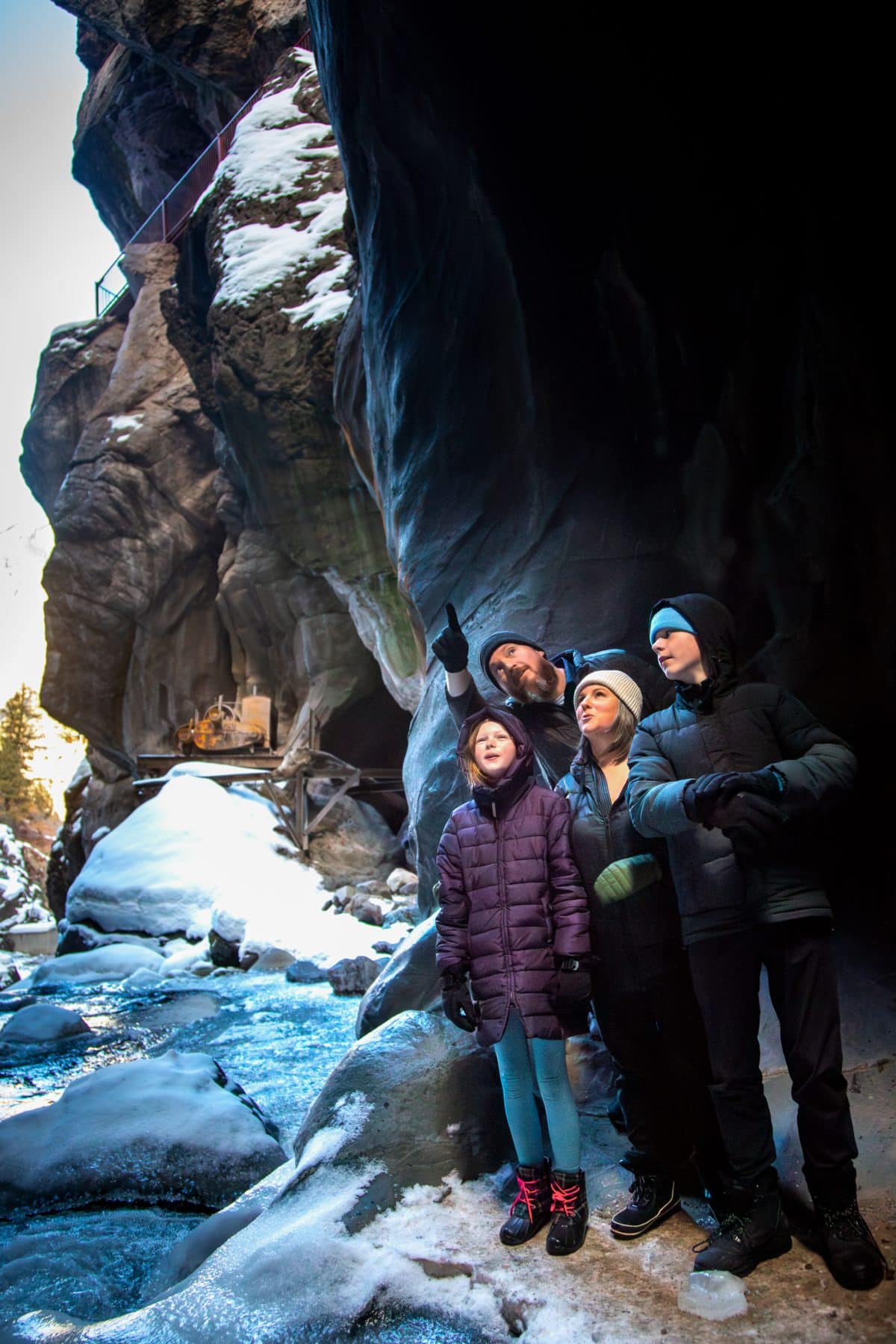 Family at Box Cañon Falls Park & Nature Center.