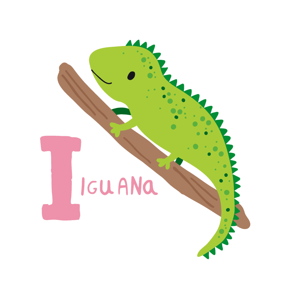 Animal Alphabet Letter I - Iguana